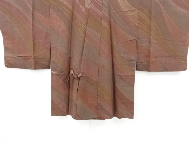 JAPANESE KIMONO / VINTAGE DOCHUGI / SILK / WAVY DIAGONAL STRIPE